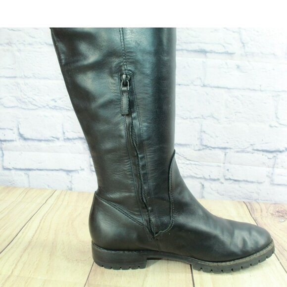 Cole Haan Air Kensington Black Leather Waterproof Knee High Boots Size 7.5 B - Picture 2 of 11